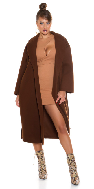 Bodycon Mini Dress with Cut-Outs Brown